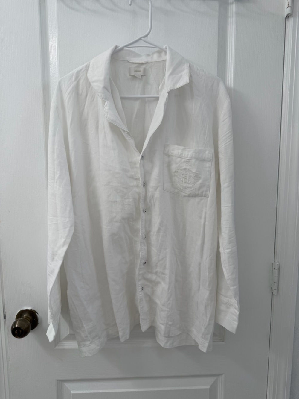 Skims Sleep Long Sleeve Button Up Marble Pajama Shirt (Size L) - Picture 3 of 9